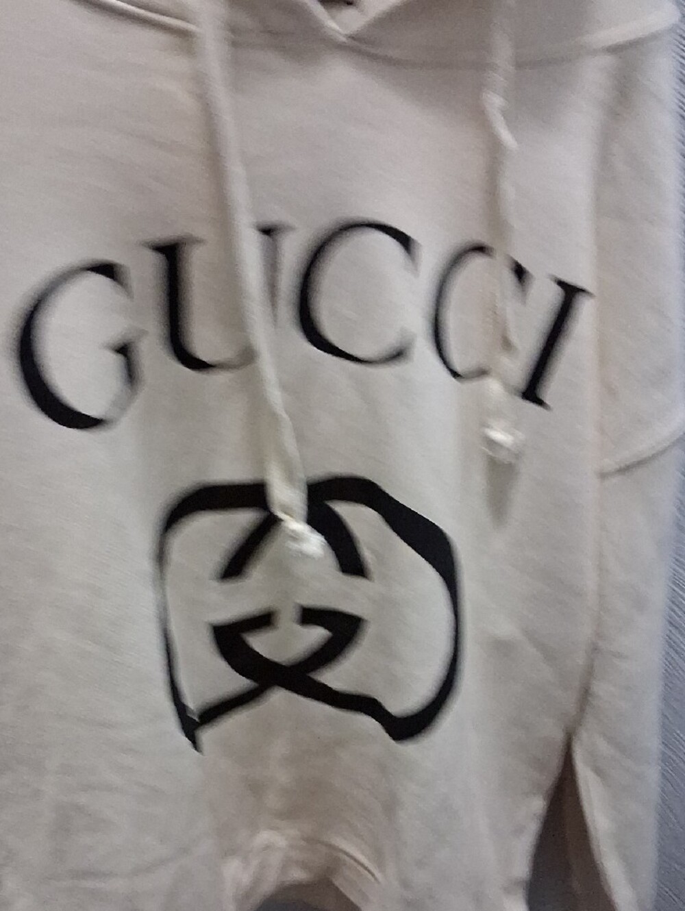 Gucci Cream Hoodie Sweater with Black Logo XL - Picture 3 of 8